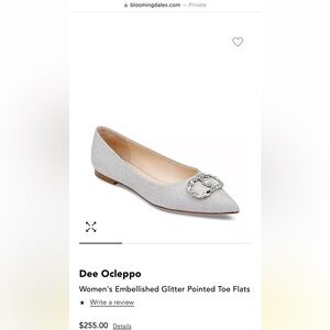 Dee Ocleppo Ballerina glitter-detail leather flats size 10 brand new condition